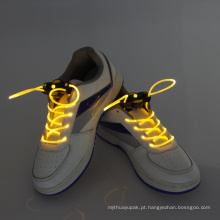 Corda de sapata de incandescência ativada som brilhante super dos cadarços do diodo emissor de luz